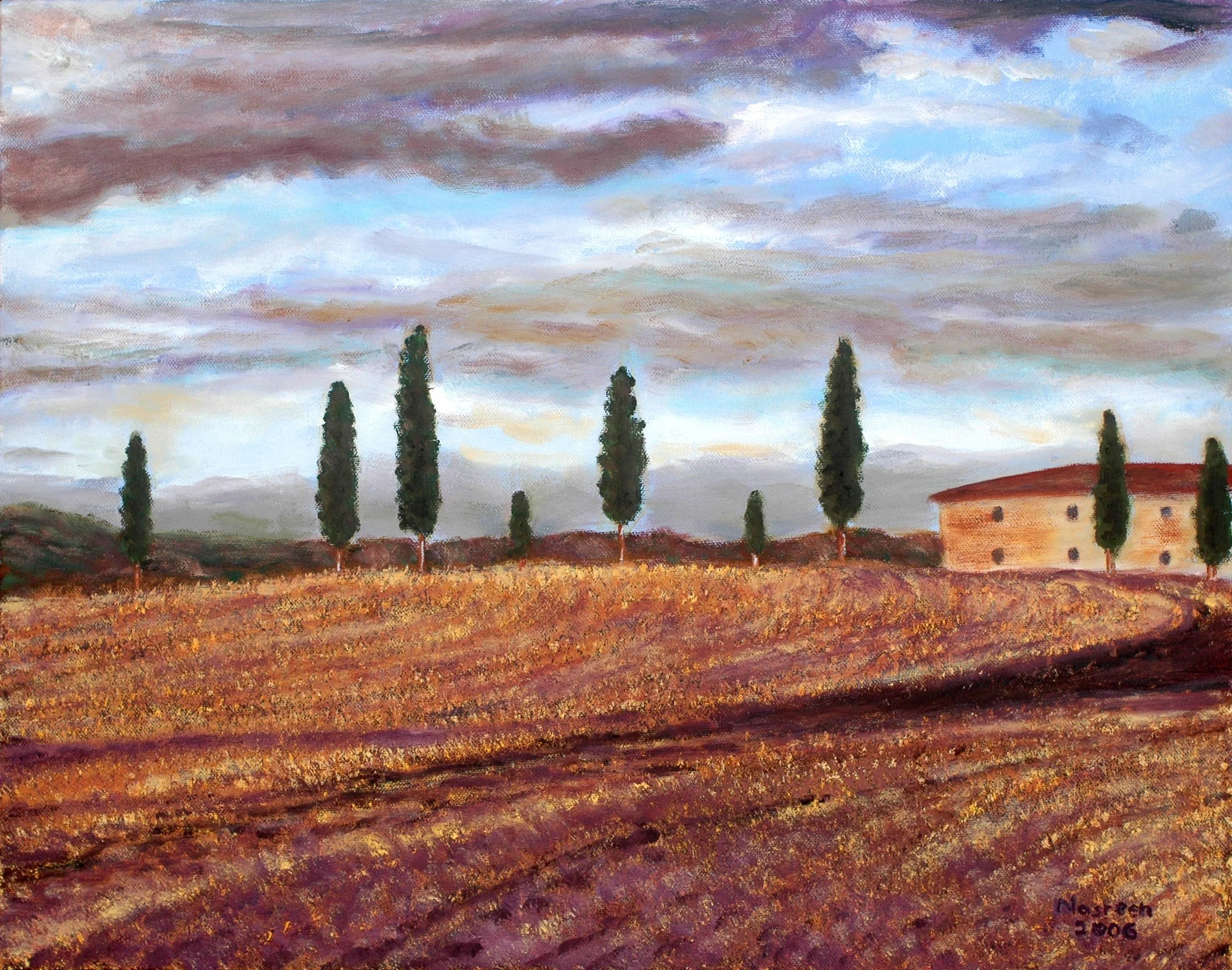 Tuscan Landscape with Cypress 2